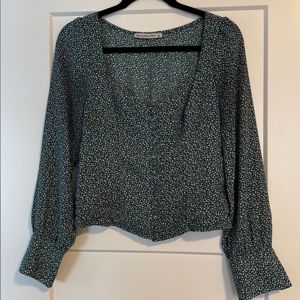Abercrombie & Fitch green Patterned Blouse